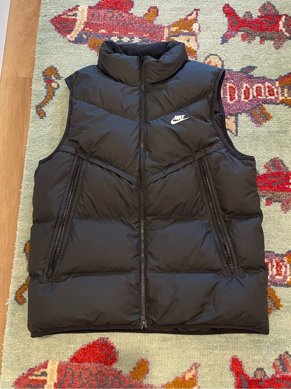 Nike Duck Down Puffer Vest Storm-Fit Puffy Black Large